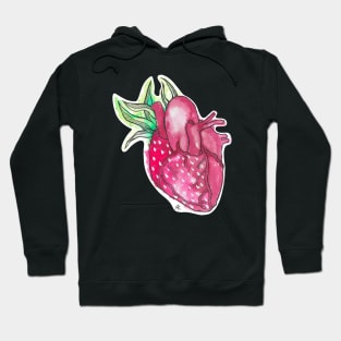 Le Coeur Fraise by Skye Rain Art Hoodie